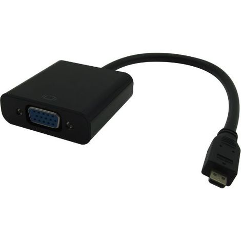 Adaptateur micro HDMI D vers VGA 0,25 m Noir