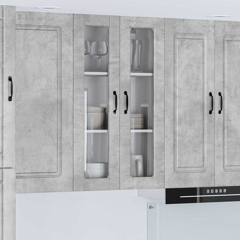 Teenpull – Wandglas-Schrank PORTO Beton Grau 60 x 31 x 100 cm (1/5)
