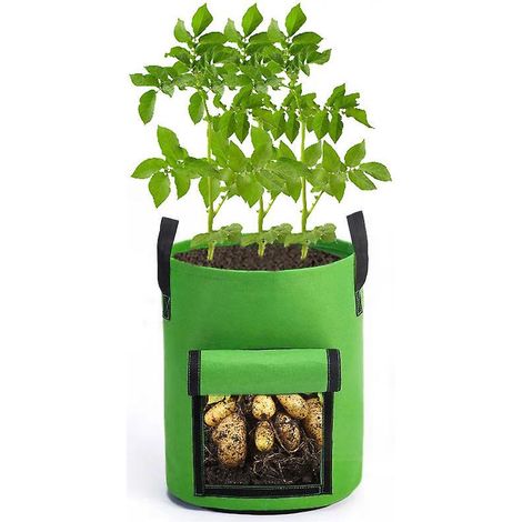 sac De Plantation De Jardin Vert 2pcs, Sac De Lgumes De 7 Gallons, Sac De Plantation De Pommes De Terre En Feutre (1/5)