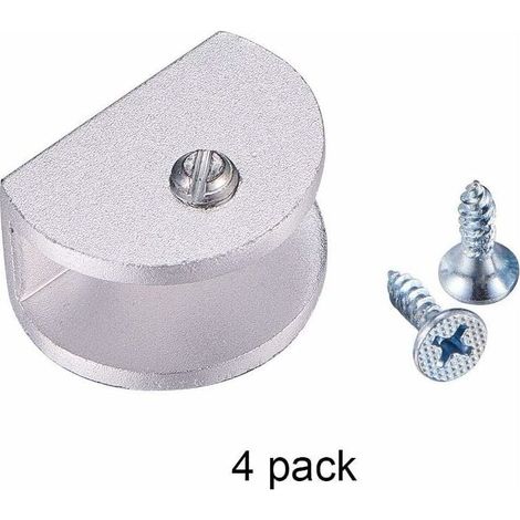 [NUNCA USADO] INHHUB - 4 abrazaderas ajustables de aleación de aluminio para estantes de vidrio de 8-12 mm de grosor (semicirculares) - INHHUB