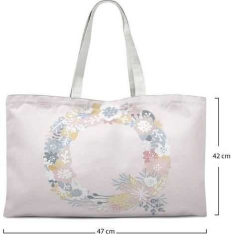 Sac Shopping Coton Réutilisable - 47x42 Cm - Anses Longues 30 Cm - Sac Courses Écologique - 1 Pièce (1/4)