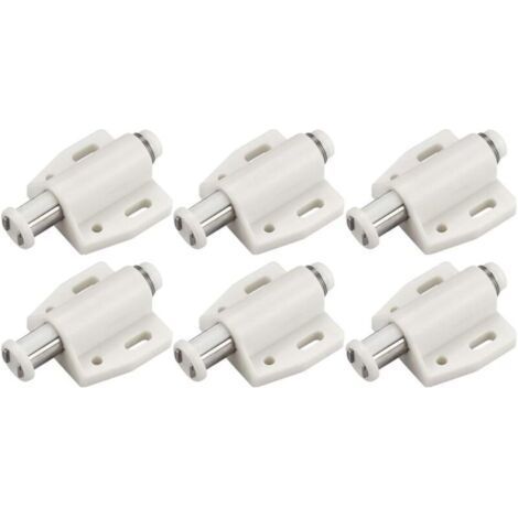 6 PCS Magnetic Snap Latch Plastic Magnet Latch Soft Close Magnetic Latch for Door Cabinet Drawer Cupboard Sliding Bedroom Kitchen Bathroom - White (1/4)