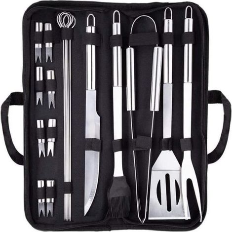 Ensemble d'outils de barbecue - LEYTN - Acier inoxydable - Kit portable - Durable - Lavable au lave-vaisselle (1/4)