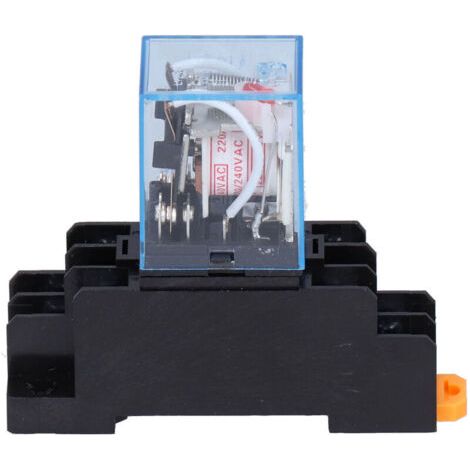 Relais électromagnétique 8 broches 10A 220V AC pour moteurs industriels avec socle