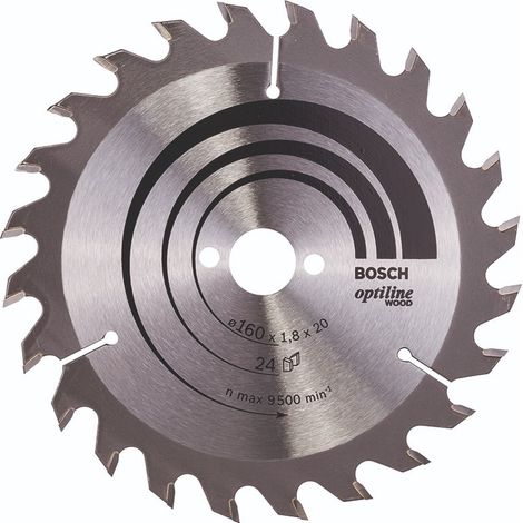 BOSCH DISCO SIERRA OPTILINE MADERA Diámetro disco x eje (mm) 160x20 Número de dientes 24