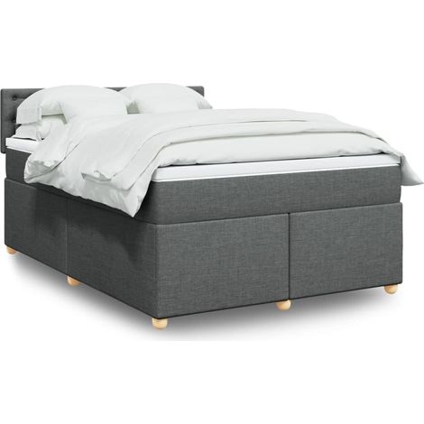 Boxspringbett mit Matratze Dunkelgrau 160x200 cm Stoff