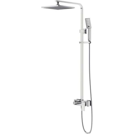 OMNIRES Fresh - Duschset mit Armatur, 25x25 cm, 3 Strahlarten, Chrom FR7144CR