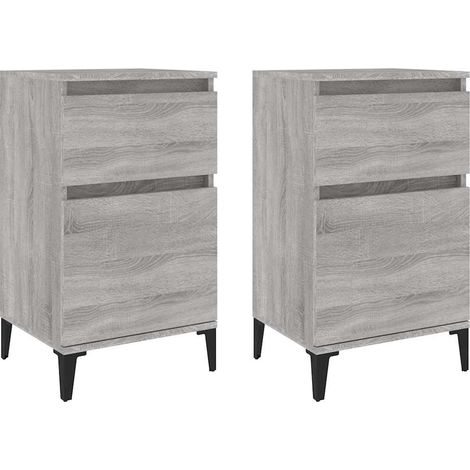 Maison Exclusive - Comodini 2 pz Grigio Sonoma 40x35x70 cm (1/5)