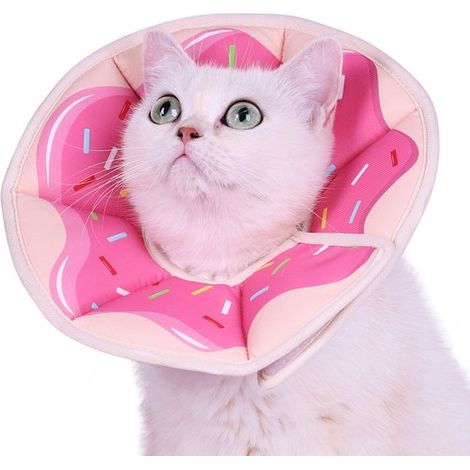 Katzenhalsband – Verstellbar – Verhindert Lecken und Beißen – Schützt Wunden – Geeignet für Welpen und Kätzchen – Größe M – Rosa (1/5)