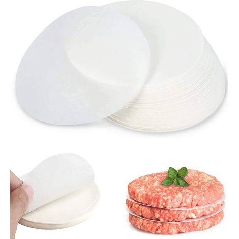 Papier à hamburger rond Tang Yuan 500,papier de cuisson pour gâteaux/papier antiadhésif,papier pour tampon alimentaire rond de 11 cm,papier absorbant l'huile et sulfurisé,papier de cuisson sain (1/4)