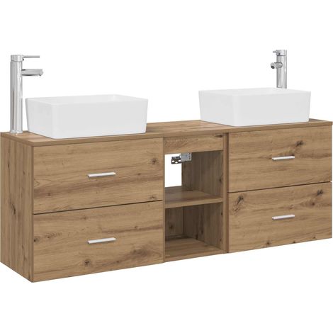 Bathroom Cabinet Set 3 pcs Artisan Oak 53 x 34.5 x 63 cm vidaXL (1/5)