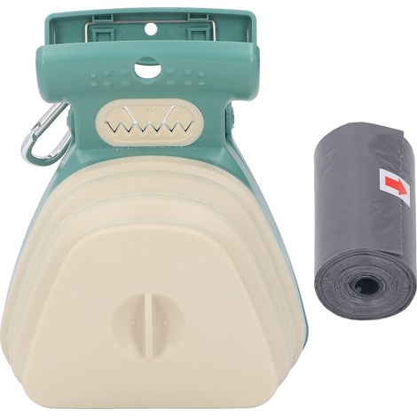 Ramasse-crottes portable pour chien, format de poche, avec sac poubelle, vert moutarde-AquaForge