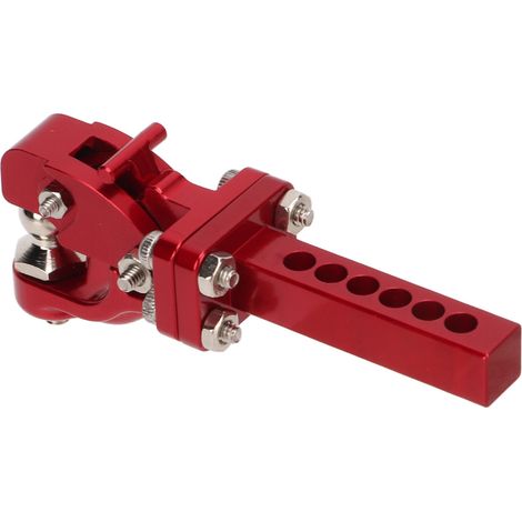Attache-remorque aluminium pour modèles RC 1/10, durable et léger - Compatible Axial SCX10, Traxxas TRX4 - Version rouge (1/5)