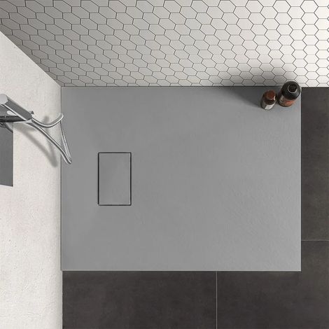 Piatto doccia 70x100 su misura serie Agorà in resina grigio pietra (1/5)