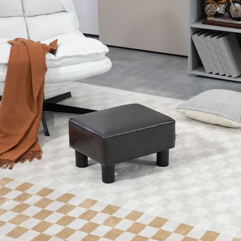 Fußhocker aus Kunstleder, 40 x 30 x 24 cm, braun, bis 100 kg (1/5)