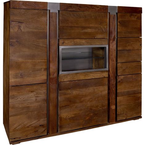 Highboard Mango 160x45x142 braun lackiert Amsterdam 07 (1/4)
