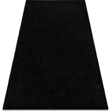 Teppich BUENOS 6649 shaggy schlicht, einfarbig schwarz black 200x290 cm