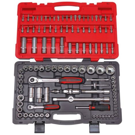 Set di bussole e accessori ULTIMATE KS TOOLS 1/4'' - 1/2'', 111 pezzi