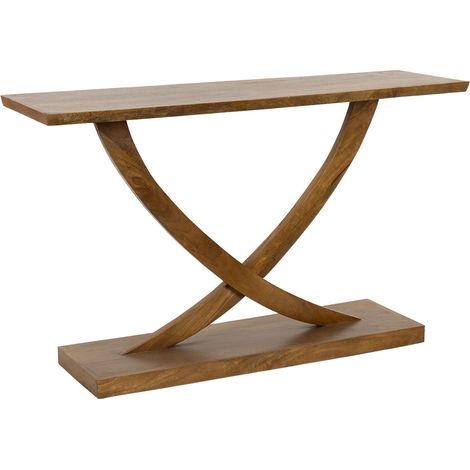 Recibidor de madera artesanal marrón 120x35x74h cm (1/5)