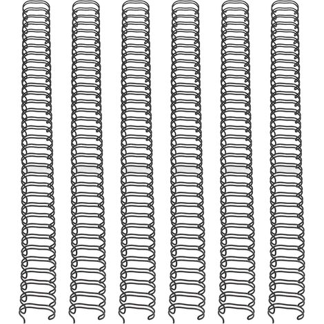 100 pcs anneaux de reliure A4 12,7 mm diamètre 34 boucles double pas 3:1 fil de fer gainé nylon black (1/5)
