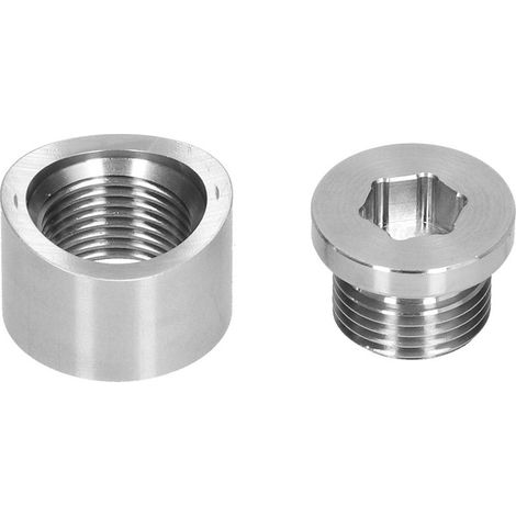 Raccord de capteur d'oxygène, écrou de bonde cranté à souder, pièce accessoire en acier inoxydable M18x1,5 (1/5)