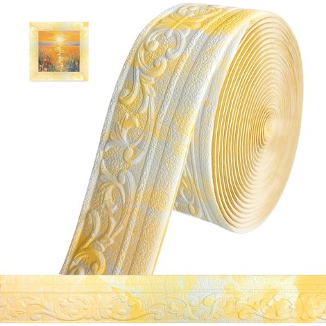 Moulure de mousse flexible autocollante 10m, bordure 3D décorative pour bricolage maison (1/5)