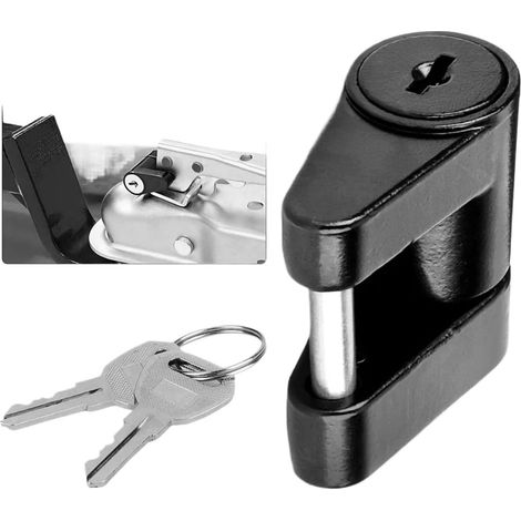 Antivol Remorque avec 4 Clés, Cadenas de Sécurité pour Attelage de Caravane et Voiture, Verrouillage à Fiche en Alliage de Zinc Universel pour Protection Anti-Vol, Accessoire Remorque (1/5)