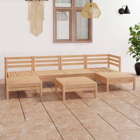 7-tlg. Garten-Lounge-Set Massivholz Kiefer vidaXL (1/5)
