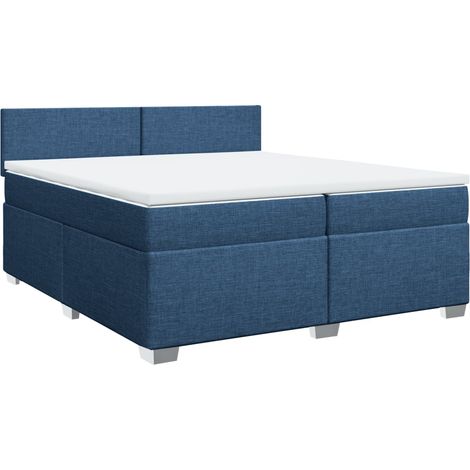 Maison Exclusive - Giroletto a Molle con Materasso Blu 200x200 cm in Tessuto (1/5)