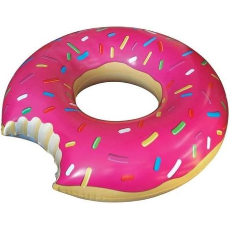 Bouée - Donut - Fraise givrée - 4 pieds - Vinyle durable - Inclus kit de patch (1/2)