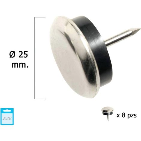 Deslizante Metal Goma Claro Ø25 (Blister 8 Unidades) (1/2)