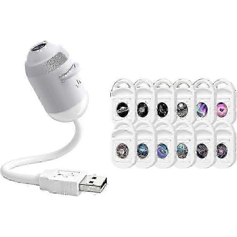Lampe de nuit LED USB HD 12-en-1 à projection d'étoiles galactiques éclairage d'ambiance installation facile (Plug & Play). (1/3)