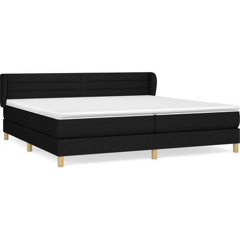 Maison Exclusive - Giroletto a Molle con Materasso Nero 200x200 cm in Tessuto (1/5)
