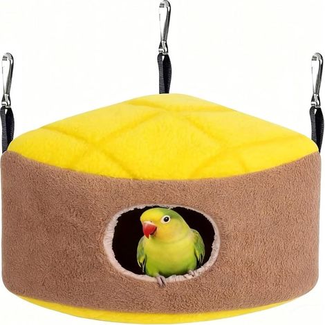 Casita para pájaros pequeña y cálida para el invierno, cama para loros en jaulas, hamaca, escondite ideal para periquitos, cacatúas, cotorras y hámsteres. (1/5)