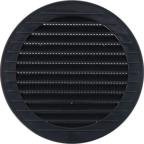 Rejilla ventilación redonda empotrable con mosquitera ø120mm abs gris antracita (1/3)