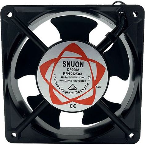 Ventilateur axial pour tiroir de cheminée encastrable Haute température Pales Silencieuses Universel 120 x 120 x 38 mm (1/2)