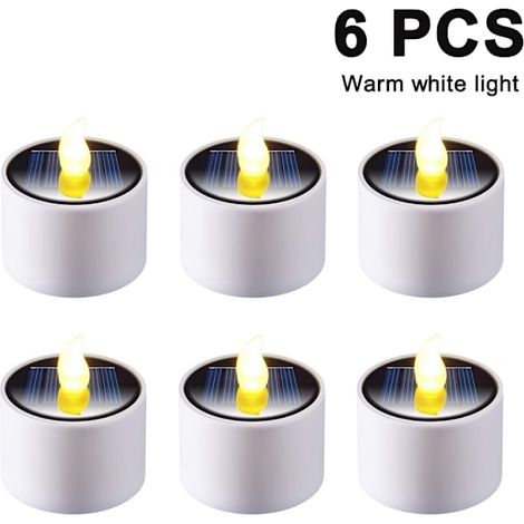 Lot de 6 lanternes solaires chauffantes - Lampes LED solaires électroniques rechargeables à effet scintillant - Lampes à énergie solaire sans flamme pour usage extérieur (FQ)-AquaForge (1/4)