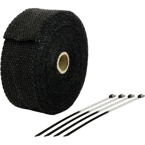 Bande Thermique échappement 10M Noire + 4 Fixations Largeur: 50mm - Ep: 1,5mm