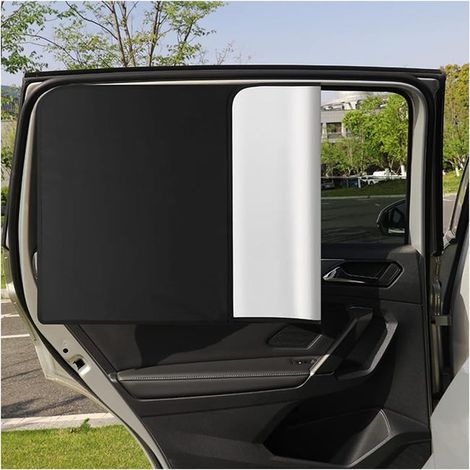 Cortinas de protección solar para coche de 2 piezas con imanes para la ventana trasera del coche, bloquean los rayos UV y el calor (1/5)