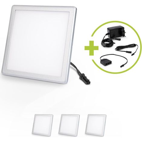LED Mini Panel eckig 3W 12V IP20 100mm x 100mm - Lichtfarbe: Neutralweiß 4000K - Anzahl: 4x