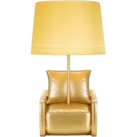 Lampada da comodino in tessuto e resina Midcentury Gialla (1/5)