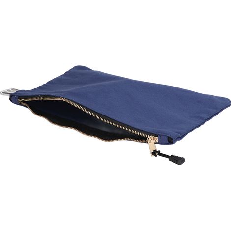 Sac à outils zippé, multi-usage, en toile imperméable et portable, avec mousqueton de rangement bleu (1/5)