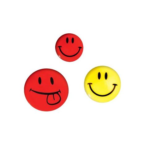 Imanes rojos con caritas sonrientes para pizarra, 4 unidades GM303-SC4