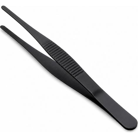 Pinzas de acero 430 curvas 12.5 cm con puntas rojas (1/5)