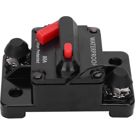 Sicherungshalter mit automatischer Rückstellung, Kupfer, wasserdicht, automatischer Schalter, rot, DC 12–42 V, 80 A