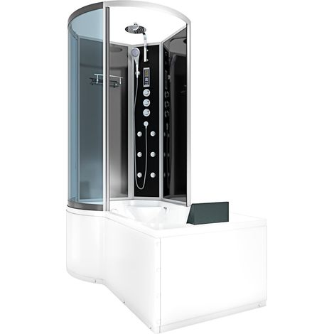 Kombination Badewanne Dusche K50-R33 Duschtempel 100x170 cm (1/5)