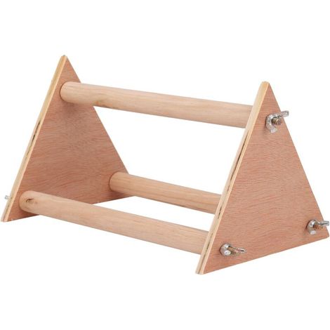 Perchoir antidérapant en bois pour perroquet, jouet pour cage à oiseaux, idéal pour l'entraînement des perruches, couleur bois. (1/5)