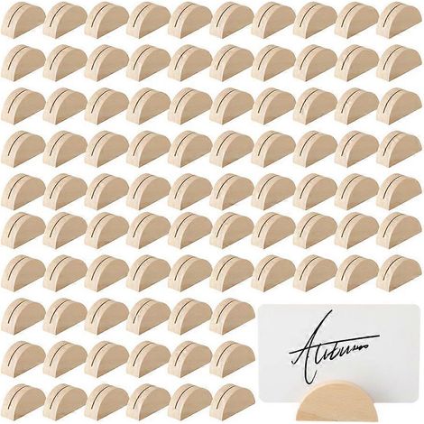 Lot de 100 porte-noms en bois pour table de mariage, bureau, menus et fêtes. (1/5)
