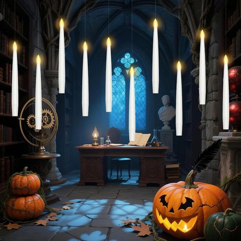 Lot 10 bougies LED flottantes pour décoration Halloween (1/5)