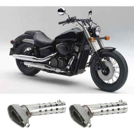 Universeller Schalldämpfer für Roller- und Motorradauspuffanlagen, aus verzinktem Eisen, silberfarben (2er-Packung) (1/5)